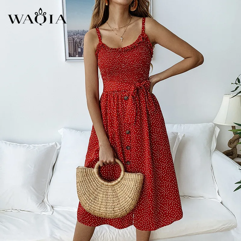 WAQIA 2019 женское летнее Бохо Макси длинное платье Вечеринка пляжные платья Сарафан
