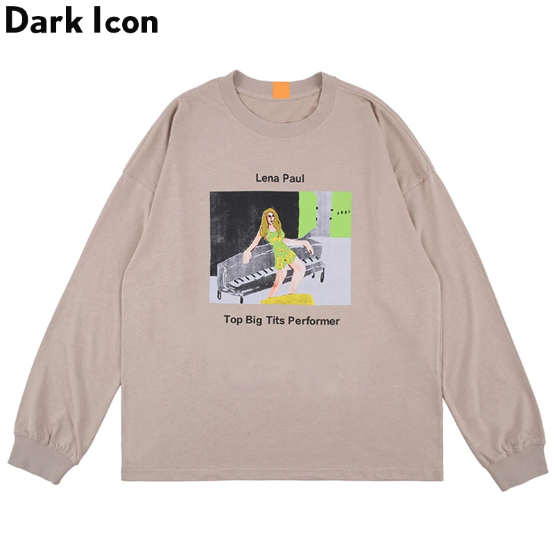 Мужская футболка с длинным рукавом Dark Icon хлопковая Футболка круглым вырезом в
