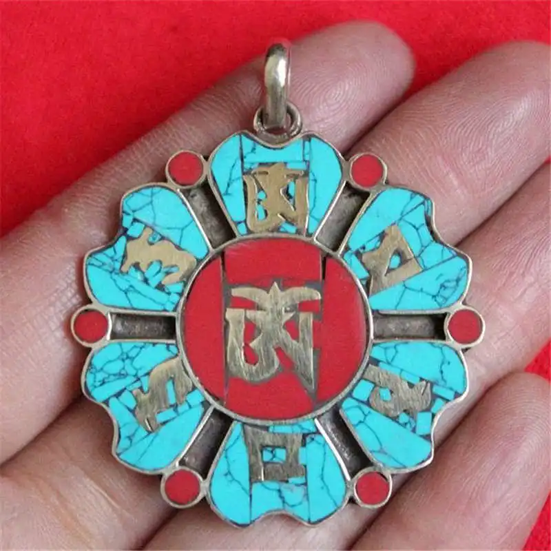 TBP144 Тибетские мантры амулет подвеска для мужчин|tibetan mantras|om mantra pendantpendant amulet |