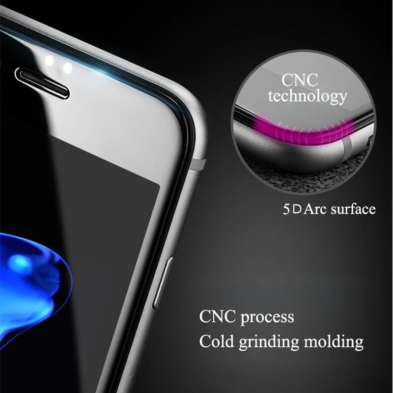 5D холодная резьба полное покрытие закаленное стекло для iPhone 7 8 Plus Новый 3D/4D