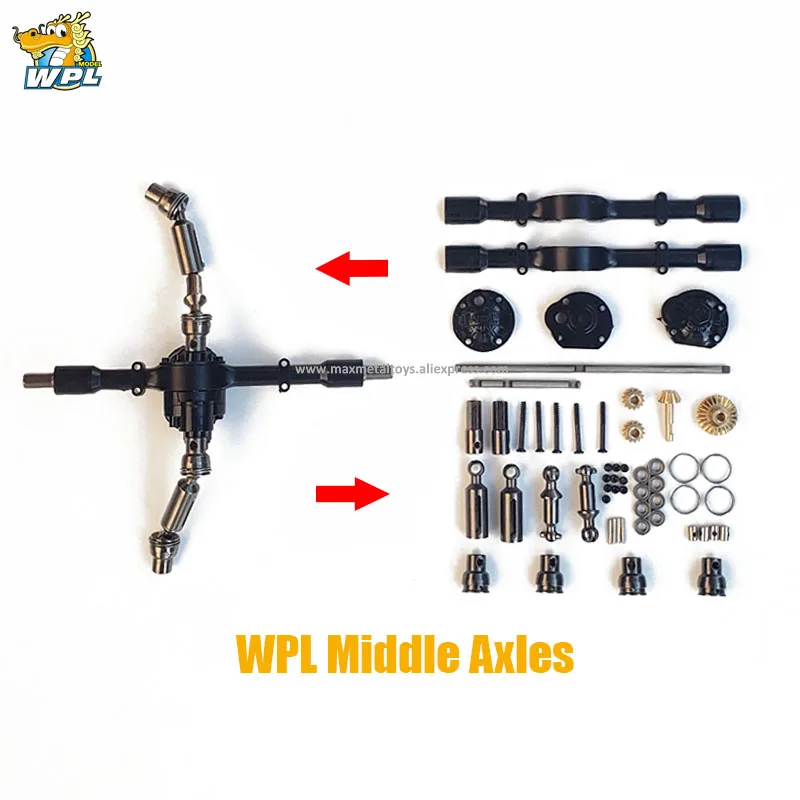 New 6wd middle axles WPL обновление полностью Металлическая запасная часть WPL ОП фитинг металлические аксессуары коробка передач для WPL B14 B16 B24 C14 C24 B36 WPL официальный - Цвет: New 6wd middle axles