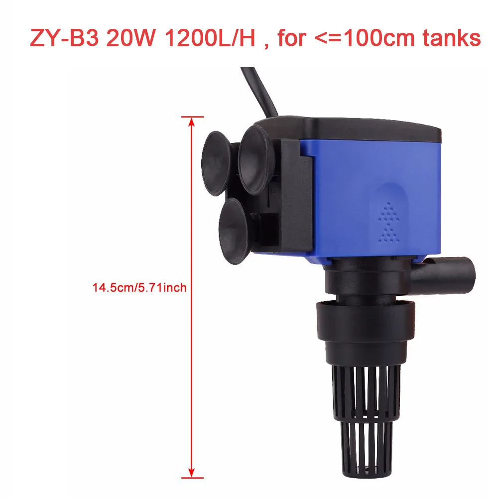 ZY-B3 20W 3 в 1 Многофункциональный аквариумный воздушный насос с фильтром водяной насос для аквариума рыбный бак циркулирующей воды spraysubmersible фильтр для очистки воды - Цвет: ZY-B3 20W