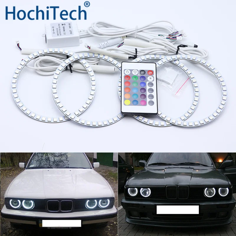 Для BMW E30 E32 E34 Многоцветный комплект светодиодов глаза ангела RGB гало кольца