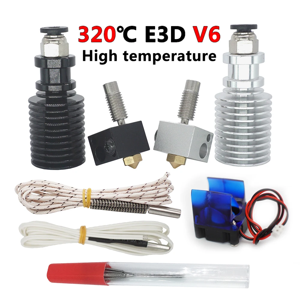 E3D V6 Hotend Kit 300℃ High Temperature Version J-head 3D Printer Parts 0.4/1.75MM Remote Extruder 12V 24V