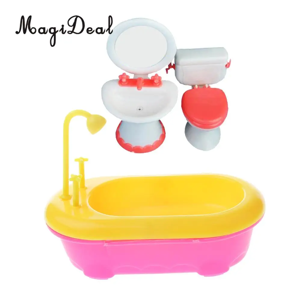1 Набор миниатюрный кукольный домик набор для ванной комнаты ванночка туалет