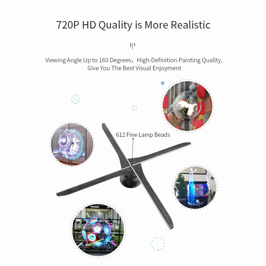 ZIoT 60cm A 3D голографический дисплеер светодиодный вентилятор проектор голограмма