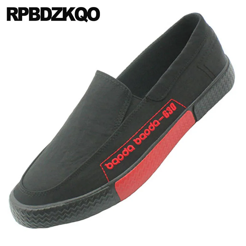 Skate 2021 Driving Slip On Green Breathable Flats Walking Soft Soled Trainers Embroidery Black Sneakers Men Canvas Shoes Casual |