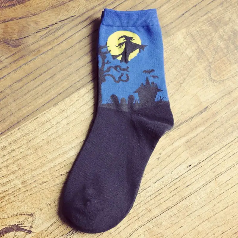 Новая мода книги по искусству хлопок носки Хэллоуин живопись характер узор для