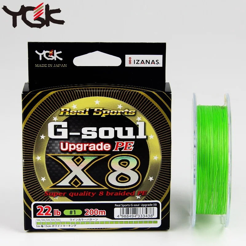 YGK плетеный провод оригинальная леска G SOUL X8 обновление PE 8 оплетка Сделано в