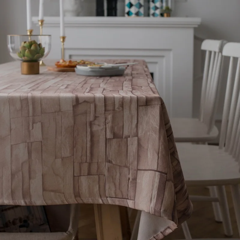 Печатная скатерть 3D имитация кирпича 100% полиэстер Скатерть прямоугольная