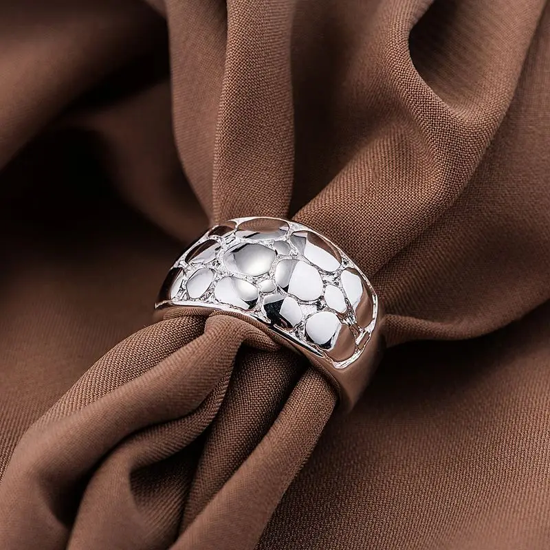 Оптовая продажа серебряных колец посеребренные модные ювелирные изделия