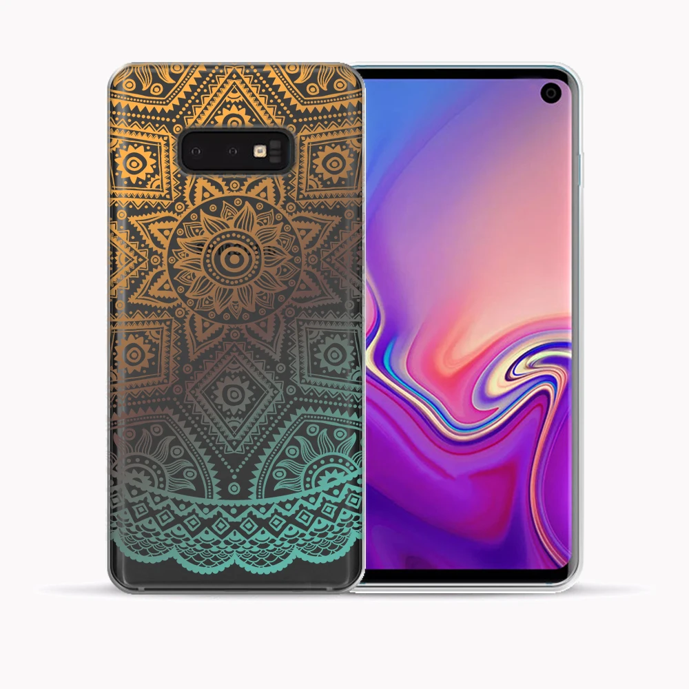 Мягкий ТПУ чехол для Samsung Galaxy S10 Plus E с цветочным узором A10 A30 A50 M10 M20 M30 силиконовая
