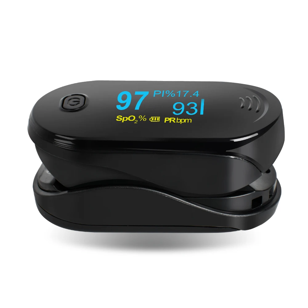 Portable OLED Finger Tip Pulse Oximeter Blood Oxygen SpO2 PR PI Respiration Rate & Respiratory Waveform Monitor |