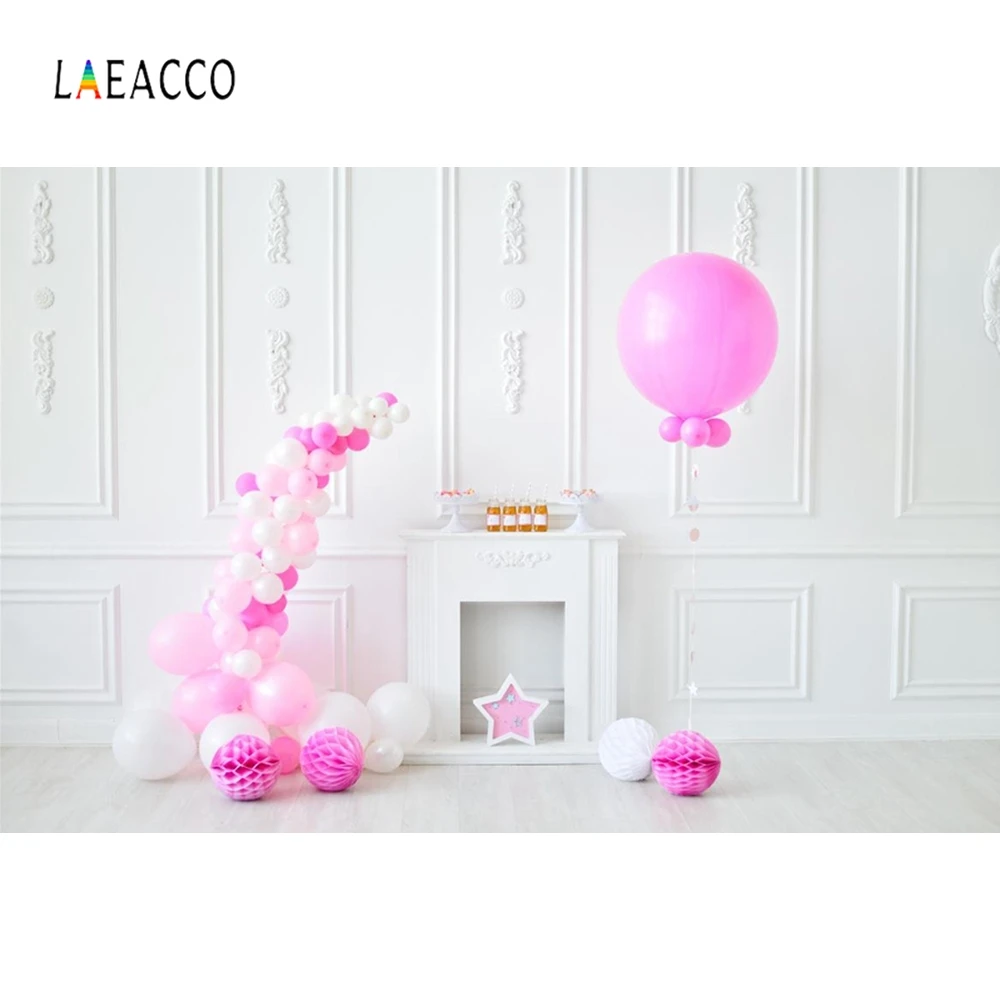 Laeacco Baby 1st шарики ко дню рождения цветок камин интерьер фото фоны индивидуальные фотографические фоны для фотостудии
