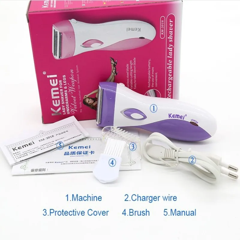 Водонепроницаемый Электрический эпилятор KEMEI Женская бритвенная машина