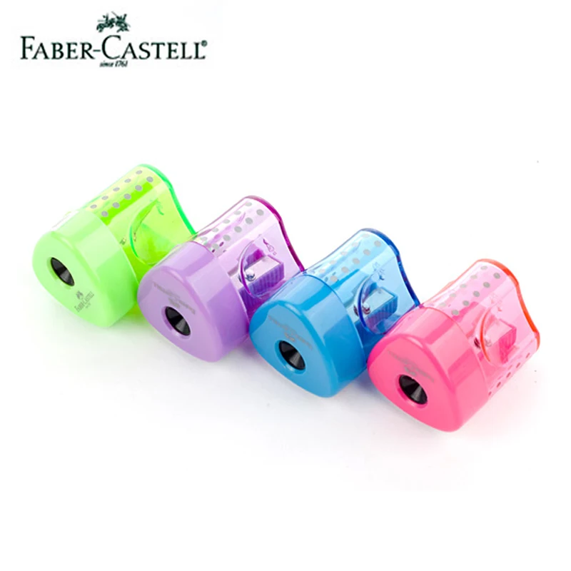 Точилка для карандашей Faber Castell 4 шт. с одним отверстием синяя розовая зеленая