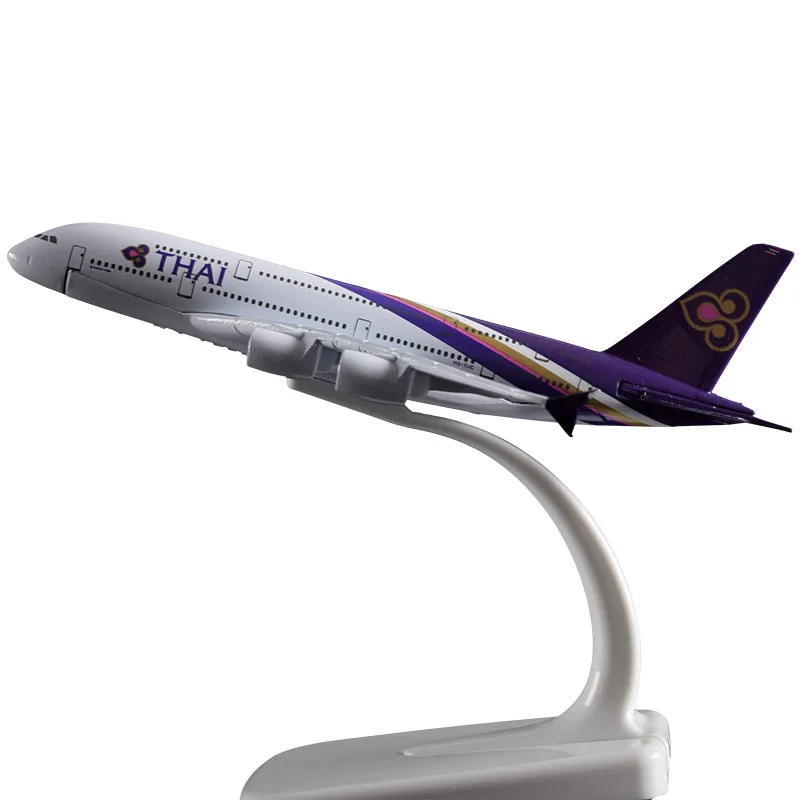 Модель самолета A380 16 см авиакомпании тайские авиалинии модель из сплава Тайланда