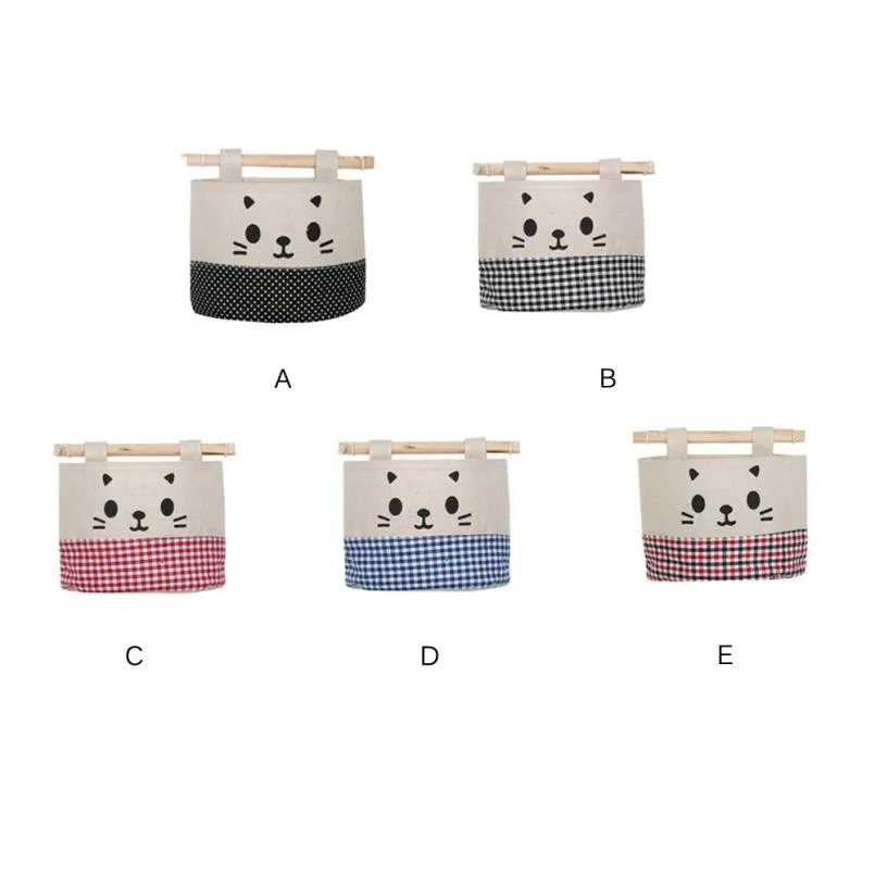 Новая хлопковая подвесная сумка для хранения с милым мультяшным котом|wall hanging