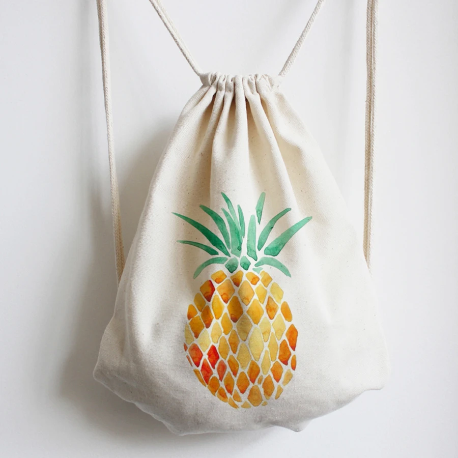 Мужские сумки для книг с принтом ананасов и свежими фруктами школьный ранец