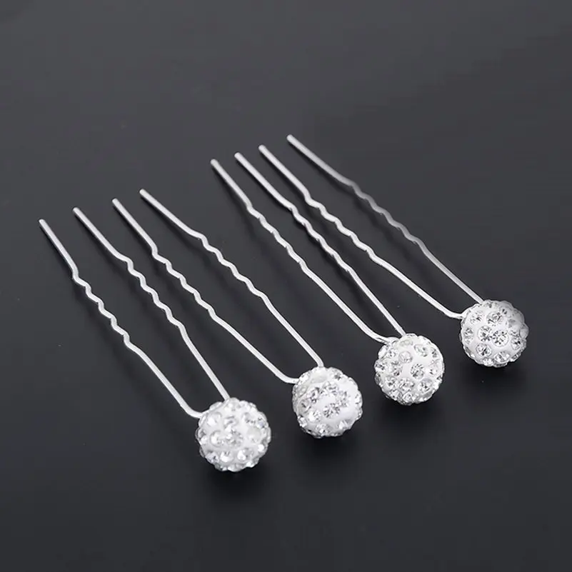 Оптовая продажа 20 шт. в партии Свадебные Заколки для волос с хрустальным шариком