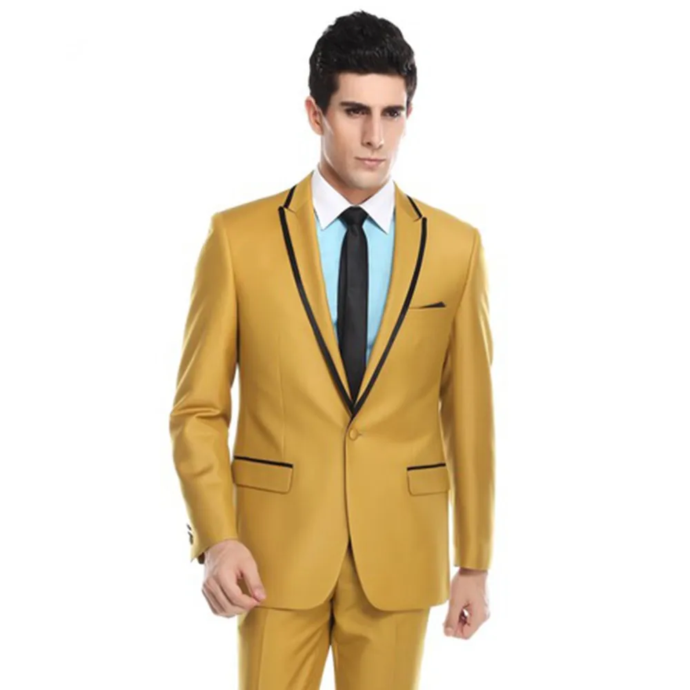 Новинка 2017 дизайнерский желтый мужской костюм Terno облегающие костюмы для жениха