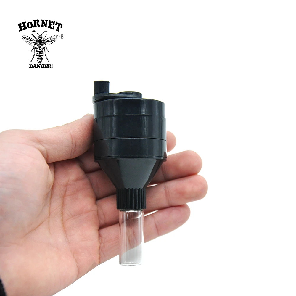 

[HORNET]3 Part 43mm Plastic Powder Spice Crusher Hand Mill Funnel Snuff Snorter Glass Vial Fashion Cool Storage Container