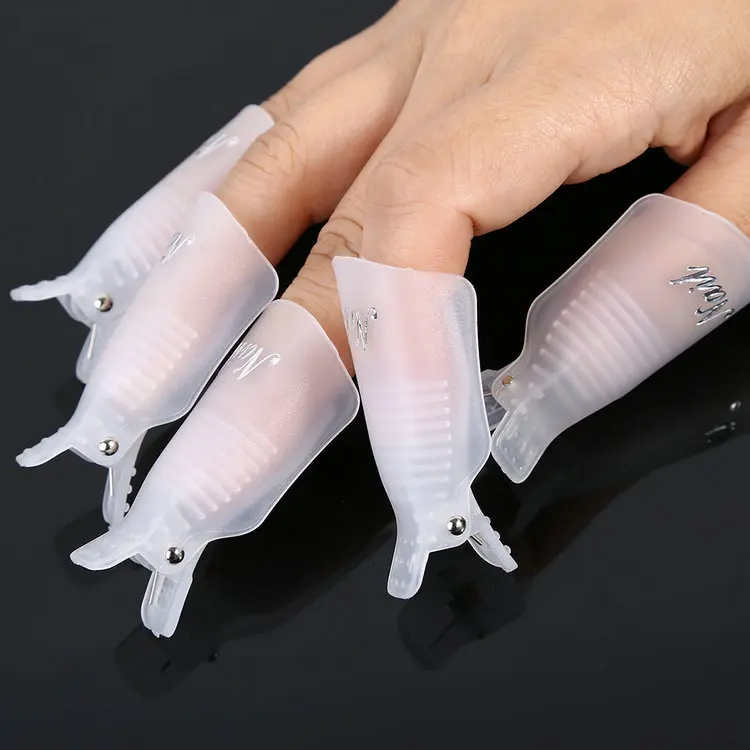 10 pcsPlastic акриловый Rendam с гелем уф жидкость для снятия лака лодыжки wrap клип Cap Kuku