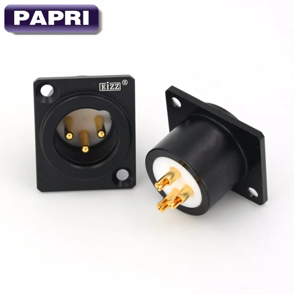 

PAPRI Male 3PIN XLR Balance Plug Connector Gold Plated Tellurium Copper Audio Lot/1PCS