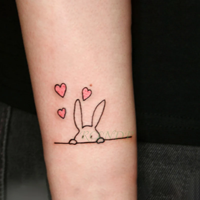 

Waterproof Temporary Tattoo Sticker lovely heart rabbit animal tatto flash tatoo fake tattoos for kids men women