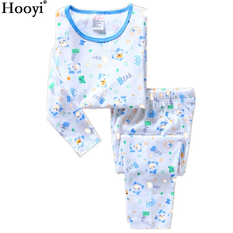 Пижамные костюмы для мальчиков Hooyi Duck детская одежда сна из 100% хлопка комплекты