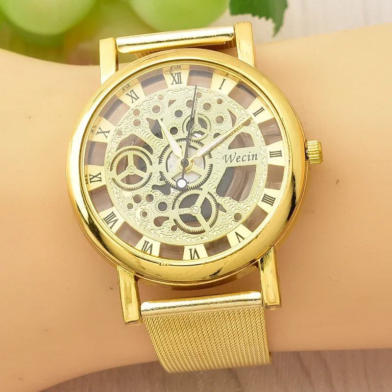 2018 новые полые часы с циферблатом из нержавеющей стали повседневные модные