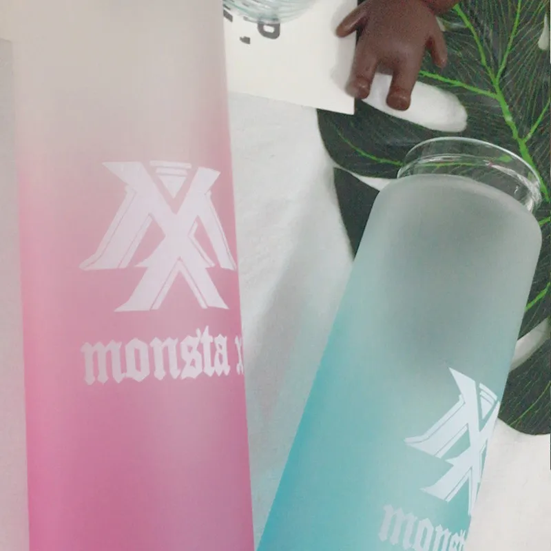 KPOP MONSTA X стакан для воды блестящий стеклянный флакон с градиентом Forever матовый