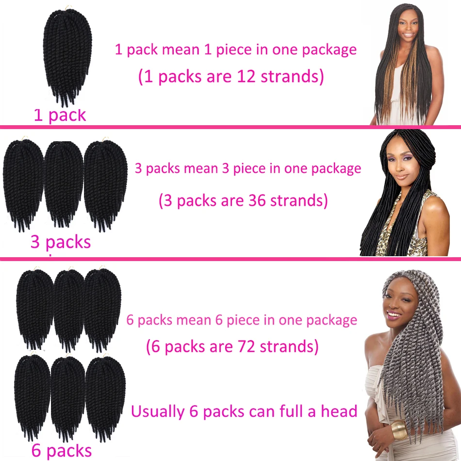 Лучший 12 Гавана Мамбо Твист Крючком Косу Волосы Синтетические Сенегальский Twist