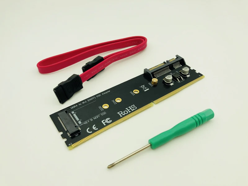 Переходник DDR4 на M.2 SATA адаптер памяти DIMM NGFF SSD B Key 15Pin Power 7pin порт материнскую плату