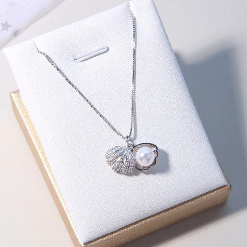 silver Ataullah, модное жемчужное ожерелье, простое, Настоящее серебро 925 пробы, ювелирное изделие, подвеска на цепочке для женщин, вечерние ювелирные изделия, NW056 - Цвет камня: silver