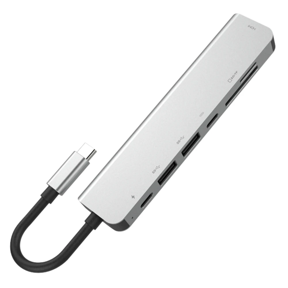 7-в-1 Тип C концентратор мульти Порты и разъёмы HDMI адаптер Ethernet Порты и разъёмы с 2 портами(стандарт 3,0 Порты с 60WPower доставки для macbookand более USB C концентратор USB