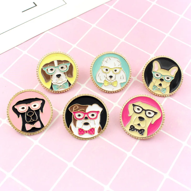 2019 брошка мультфильм круглый собака Лабрадор бульдог золотистый ретривер