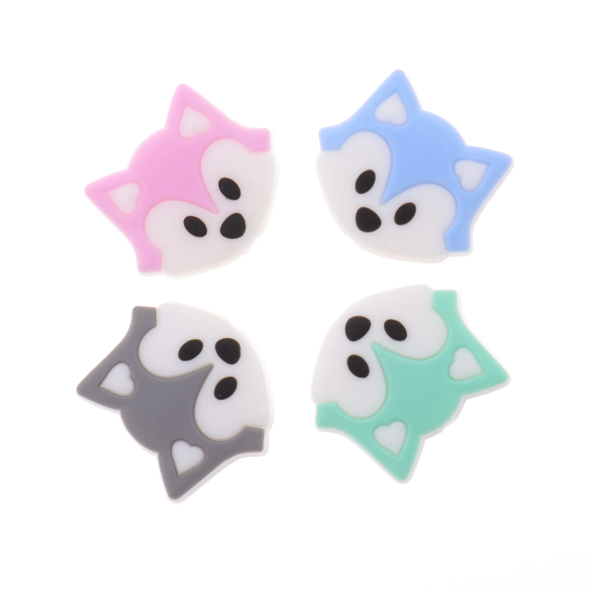 Collar de dentici&oacute;n para beb&eacute;, mordedor de unicornio de silicona sin BPA, soporte sensorial para chupete, juguete de ducha, roedores de grado alimenticio, 50 Uds.-2