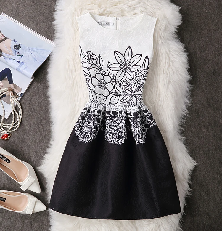 Женское винтажное платье с цветочным принтом повседневное Хлопковое А силуэта