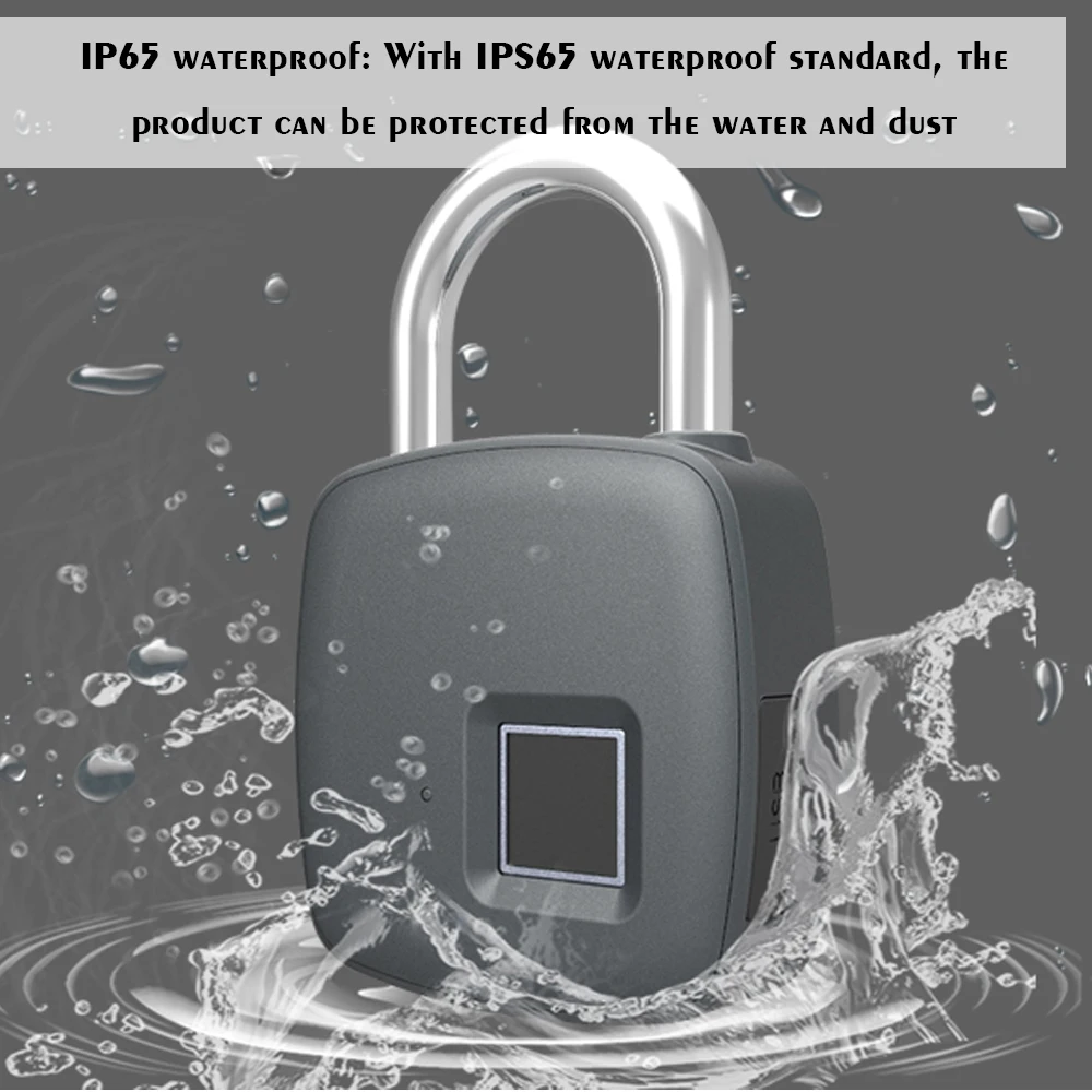 IP65 Водонепроницаемый и Противоугонный замок отпечатков пальцев USB
