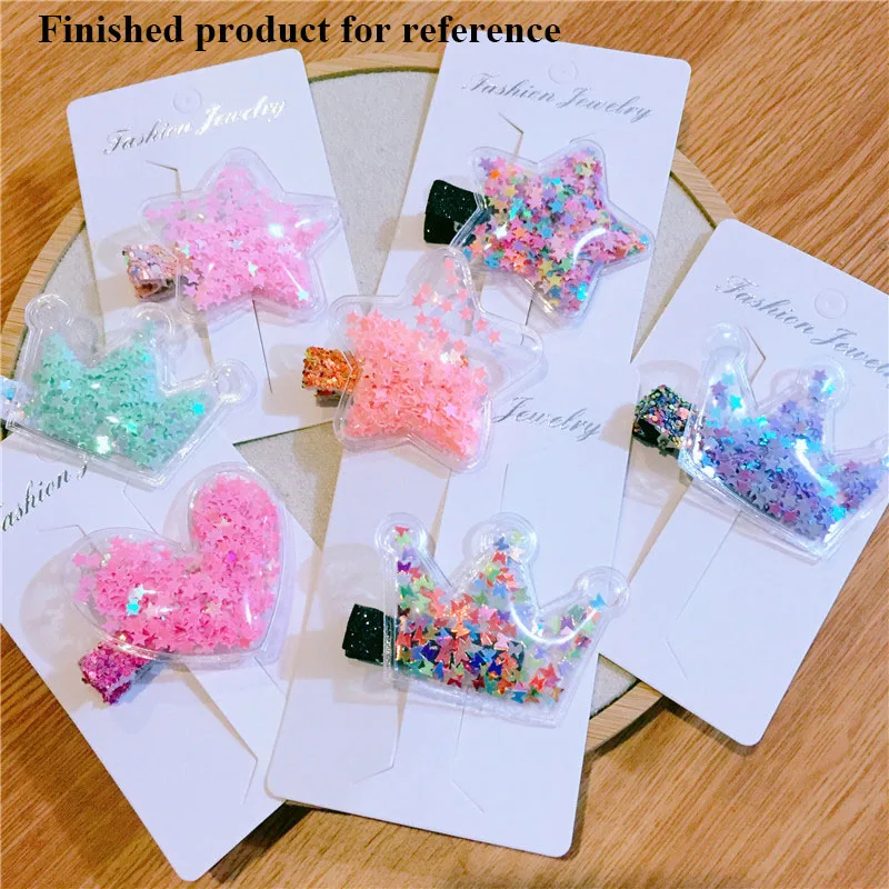 12 шт./лот, многостильные прозрачные блестящие нашивки в виде звезд, аппликации для детей, заколки и аксессуары для волос DIY