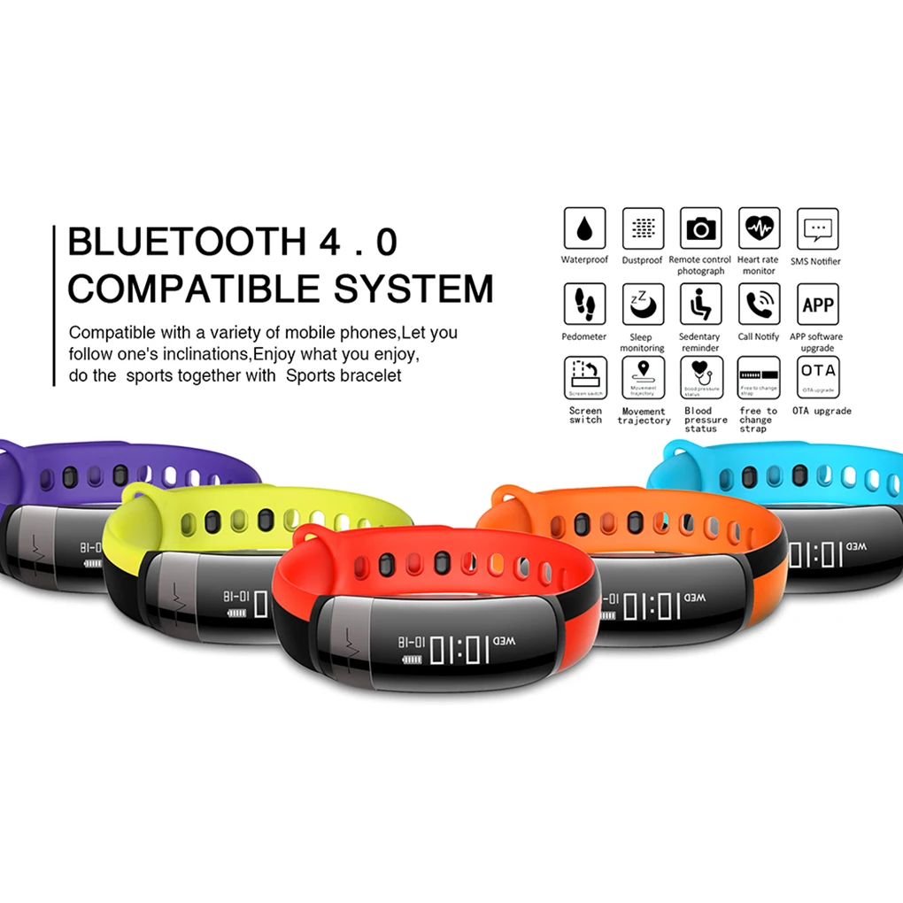 LYNWO M6 спортивный браслет Bluetooth 4,0 кровяное давление мониторинг сердечного ритма монитор сна умный Браслет