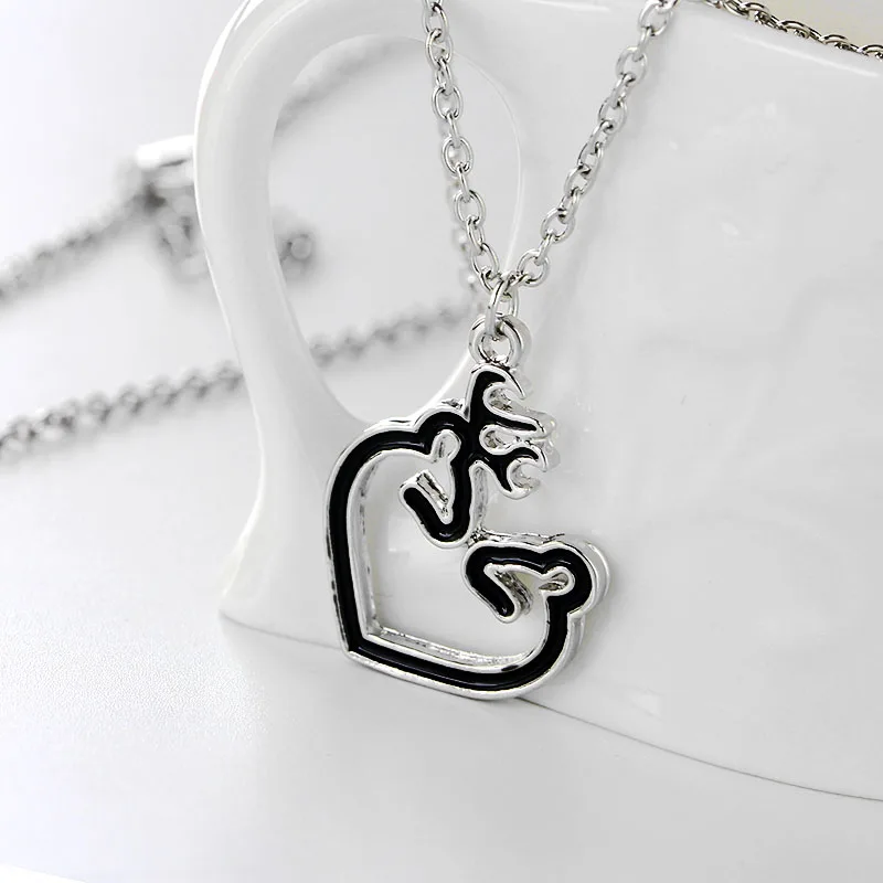 Ожерелье с эмалью в форме сердца для влюбленных | Украшения и аксессуары