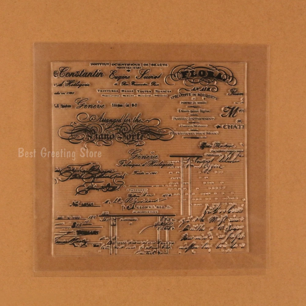 Eno Greeting Clear Stamp Floral Vintage Background Stamps For Scrapbooking | Канцтовары для офиса и дома