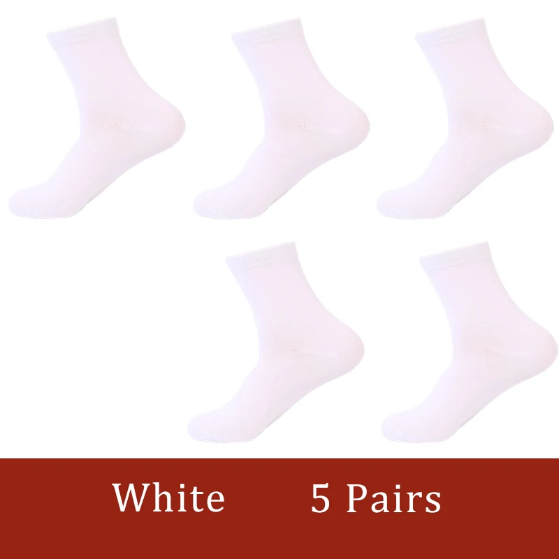 5 pairs Casual Men's Business Socks For Men Cotton Brand Crew Black White Gray Long Male Socks New Warm Autumn Winter 1 5 10 pairs - Цвет: 5 pairs