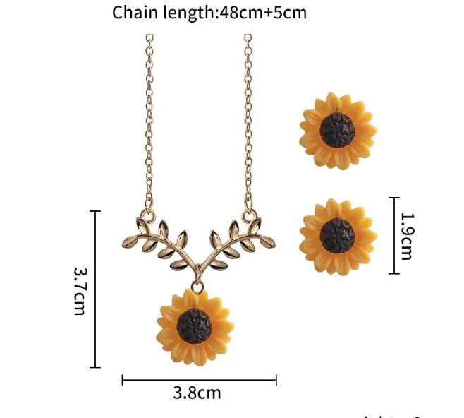 3 шт./компл. золотистая подвеска в виде листьев подсолнуха ожерелье с милыми