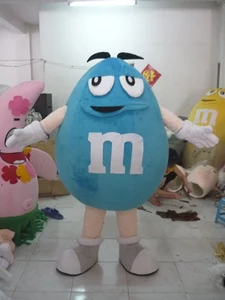 Эва материал красный желтый шоколад M бобы талисман костюм конфеты мультфильм одежда косплей реклама Хэллоуин платье