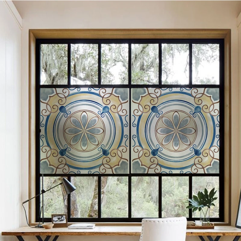 

European Retro Window film glass stickers opaque bedroom glass door decoration film paper window stickers dropshipping home deco