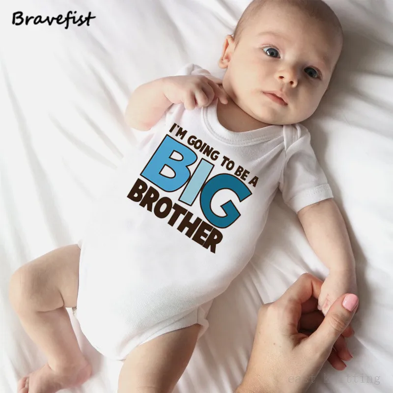 Body con letras de Big Brother para reci&eacute;n nacido de 0 a 24 meses, ropa de manga corta para ni&ntilde;os y ni&ntilde;as, monos para ni&ntilde;os, trajes de cuello redondo, Mono-0