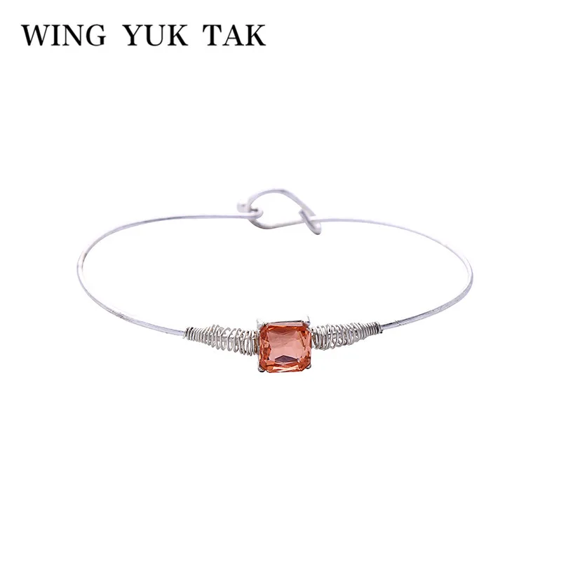 Wing yuk tak простой модный браслет с геометрическим кристаллом для женщин